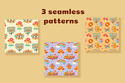 Groovy Retro Clipart Set, 70s Boho, a Decorative Illustration by JulyGart (Thumbnail 4 of 7)