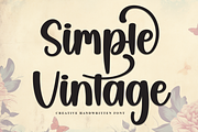 Simple Vintage | Script Font, a Handwritten Font by Scratchones (Thumbnail 1 of 9)