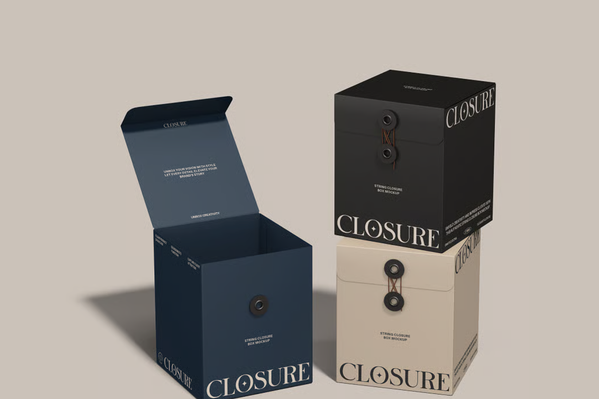 String Closure Box Mockup, a Packaging Mockup by graphicsauce (Photo 1 of 4)