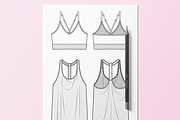 Sportswear for Women Flat Sketch Set, an Illustration by HYDNSTUDIO (Thumbnail 6 of 10)