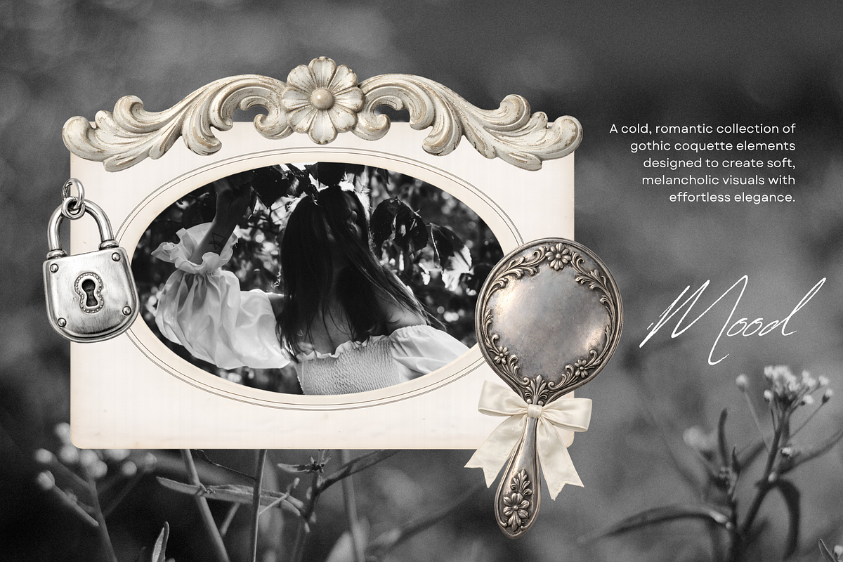 Gothic Coquette Romantic Collage Kit, an Object Graphic by foxsong (Photo 2 of 9)
