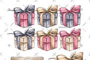 Valentines Day Watercolor Cliparts, a Decorative Illustration by Phantasia Design (Thumbnail 5 of 8)