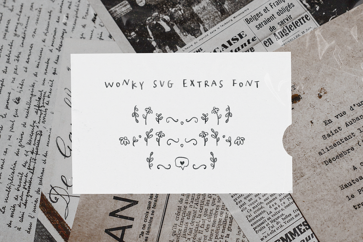 Wonky SVG Font And Extras, a Handwritten Font by Ana's Fonts (Photo 12 of 13)
