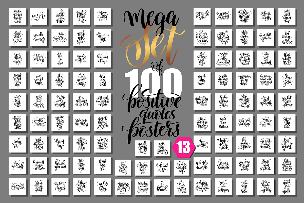 100 POSITIVE QUOTES, a Flyer Template by karakotsya (Photo 1 of 17)