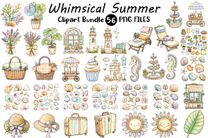 Whimsical Summer Clipart Bundle, an Illustration by Digital Artistic99