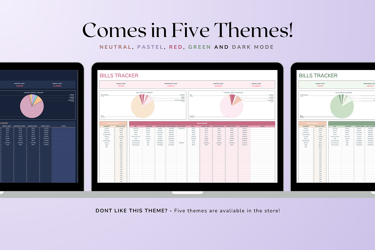Bills Tracker - Pastel, a Templates & Theme by The Creative Plans co (Photo 2 of 10)