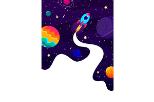 Space rocket launch, an Illustration by Vector Tradition