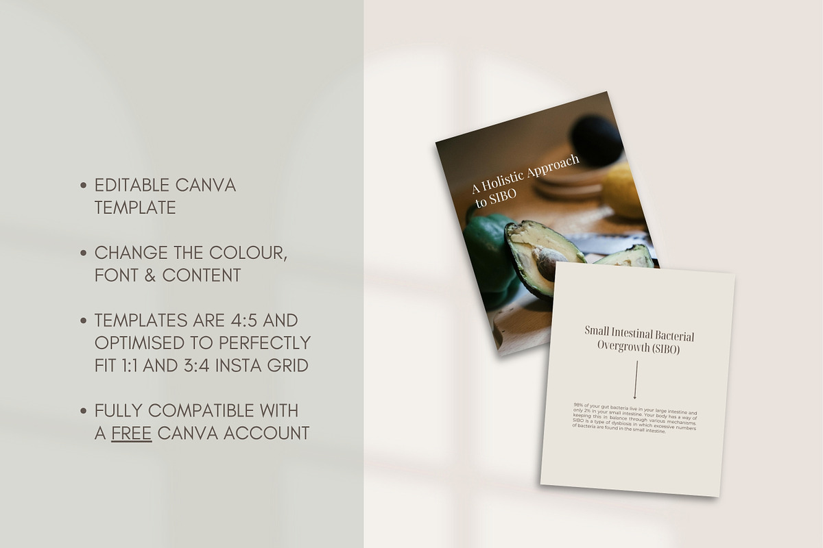 SIBO Instagram Post Canva Templates, a Social Media Template by Naturopath Hub (Photo 3 of 5)