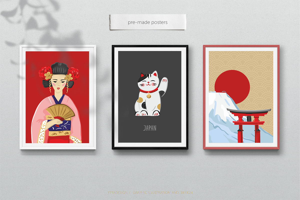 Japan symbols, patterns, map, an Object Graphic by yttadesign (Photo 7 of 17)