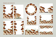 Mushrooms watercolor clip art, a Seasonal Illustration by Alena Sid (Thumbnail 7 of 13)