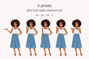 Afro hair style woman set