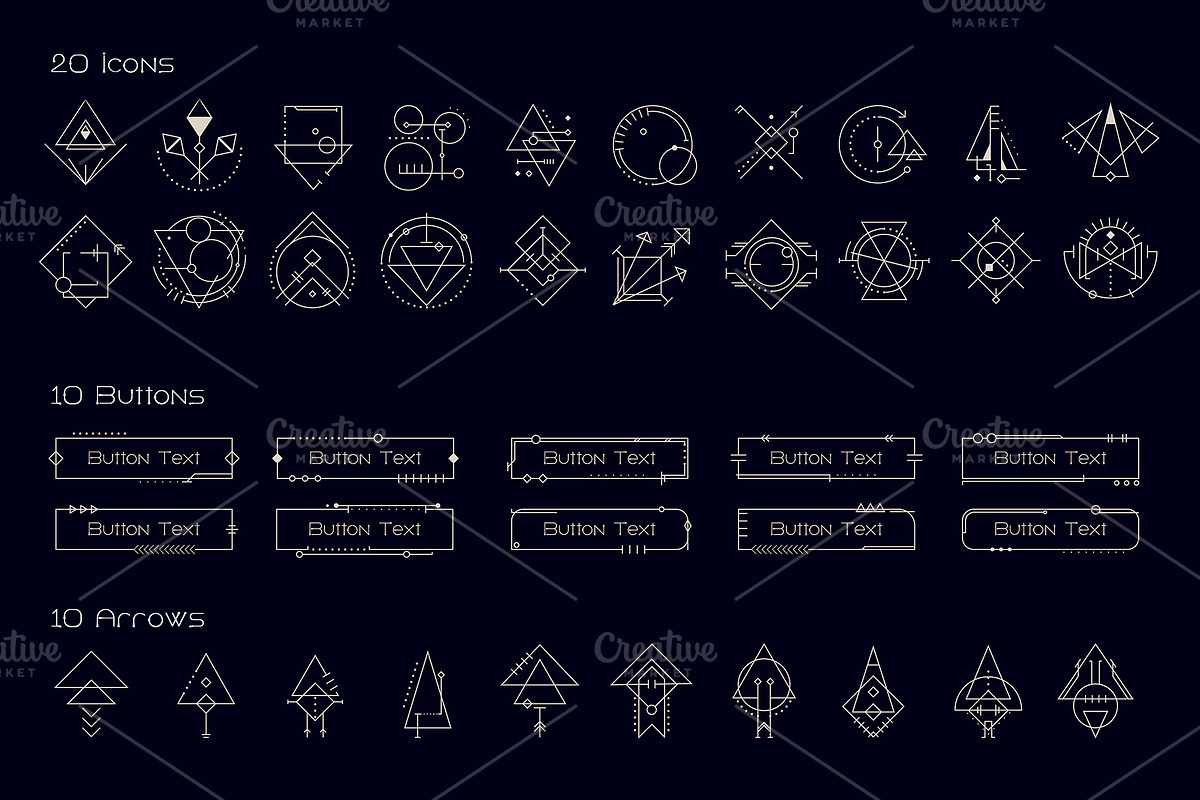 Tribal UI Set, an Object Illustration by Olga Ryzychenko (Photo 10 of 13)