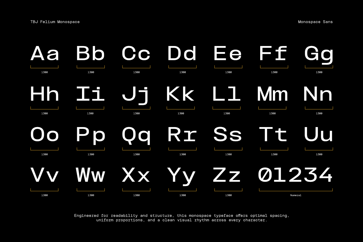 TBJ Felium Monospace Clean Modern, a Sans Serif Font by Taboja Studio (Photo 2 of 15)