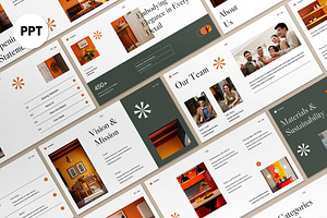 White Green Furniture Company PPT, a Presentation Template by graphicook