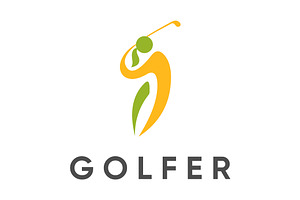 Women Golf Logo Design Illustration
