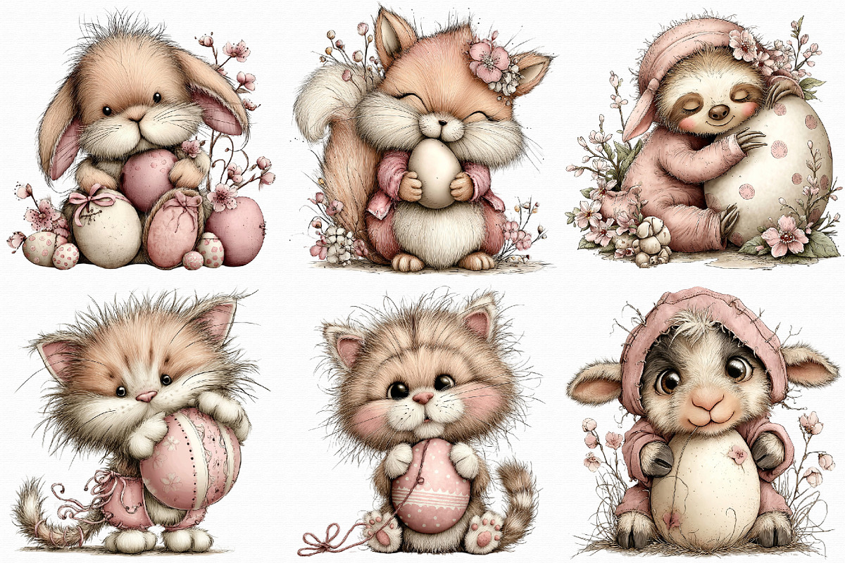 Whimsical Easter Animals Clipart, an Illustration by Libby Wishes (Photo 4 of 7)