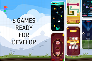 5 games ui, an App Template by Shoppie
