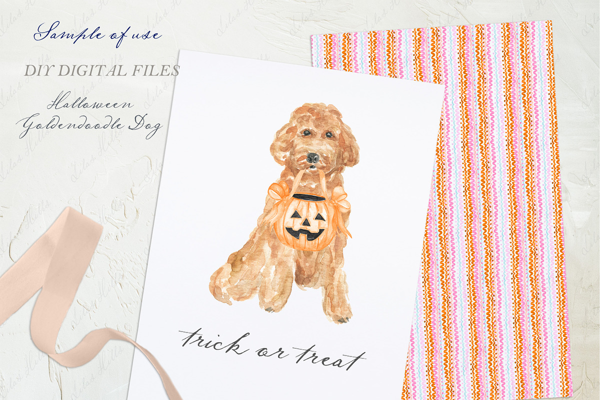 Halloween Goldendoodle Dog bucket, a Graphic by LABFcreations (Photo 2 of 4)
