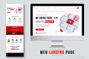 Website Landing Page Design Layout, a Landing Page Template by MightyDesign (Thumbnail 1 of 8)