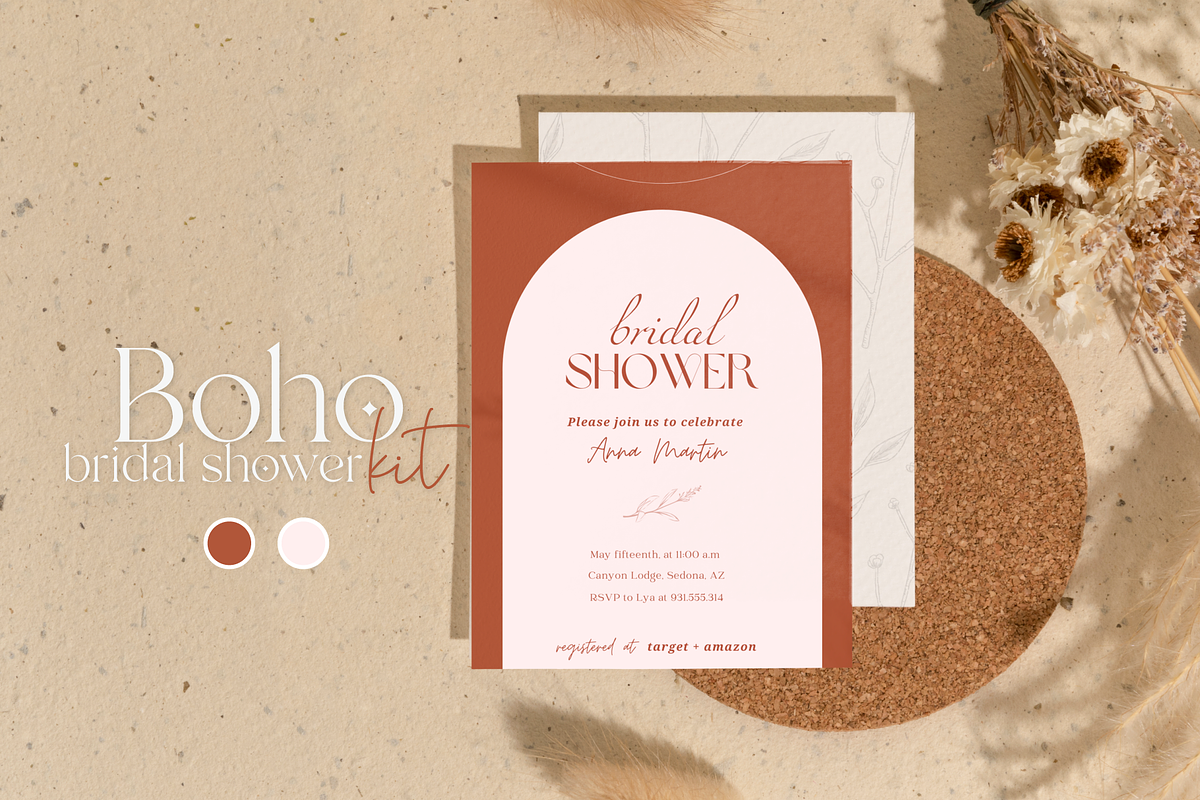 Boho Bridal Shower Invite and Games, a Stationery Template by Matisse Studio (Photo 2 of 6)