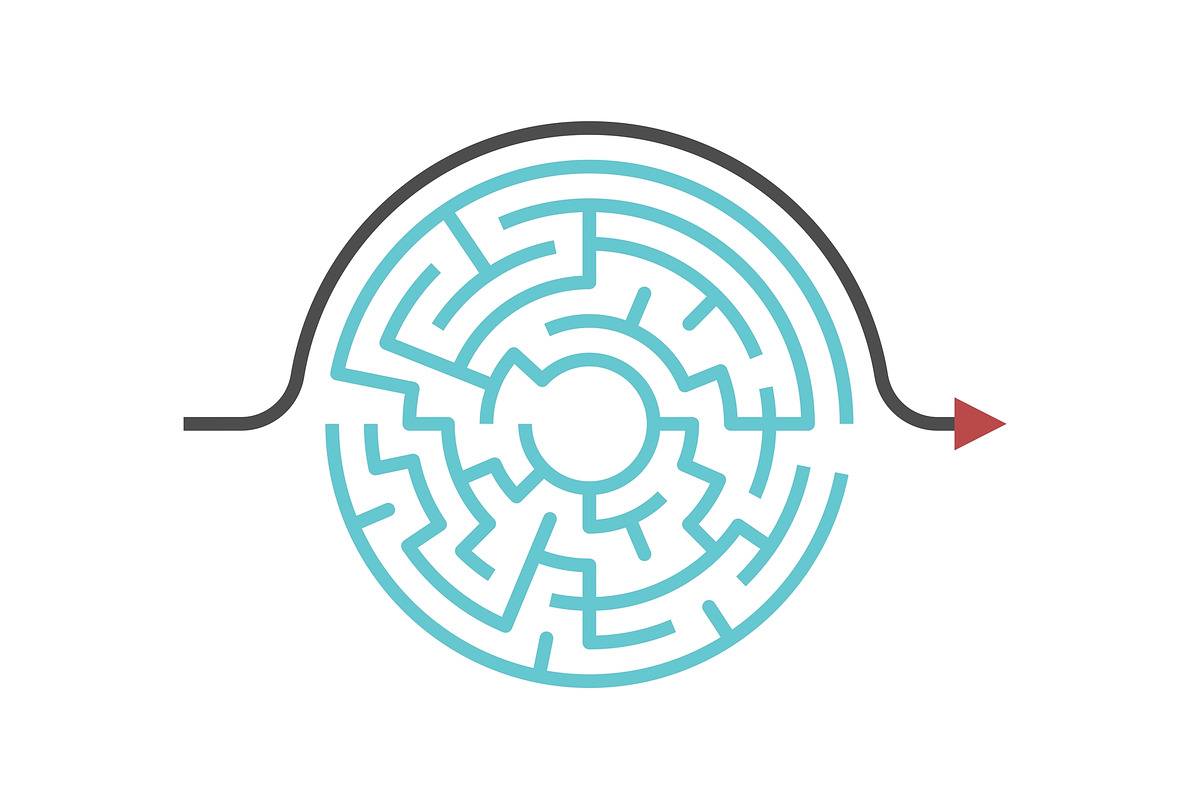 Circular maze, bypass, white bg, a Work Illustration by inimalGraphic (Photo 1 of 2)