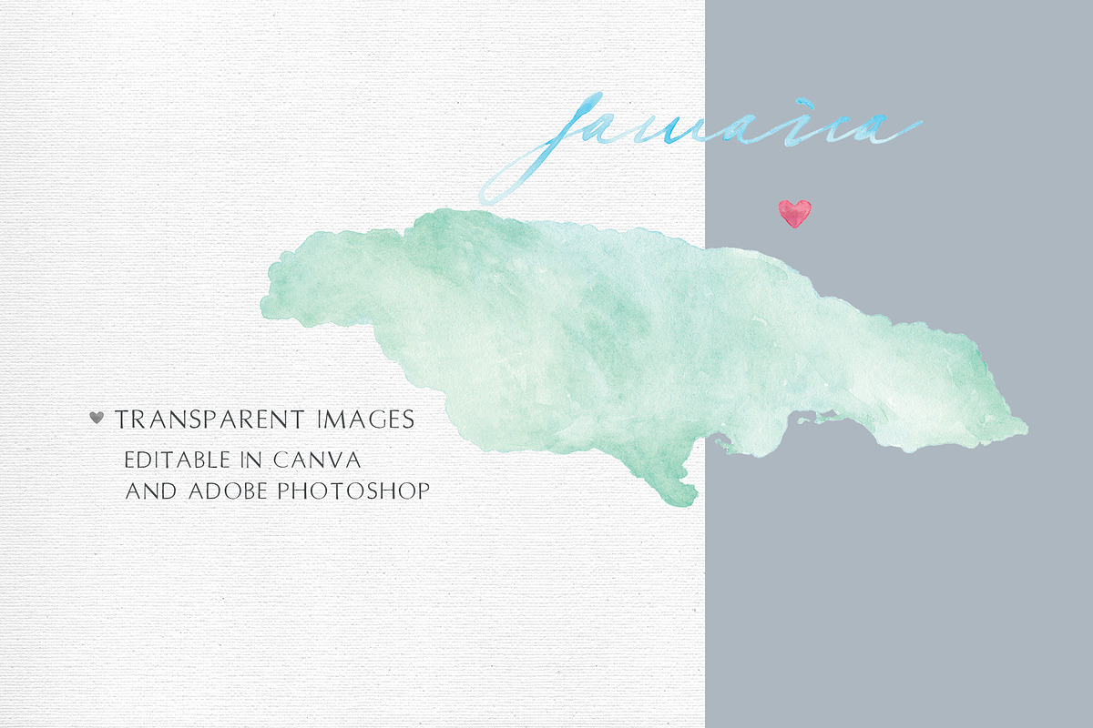 Watercolor Map of Jamaica, a Graphic by Beloved Paper (Photo 3 of 6)