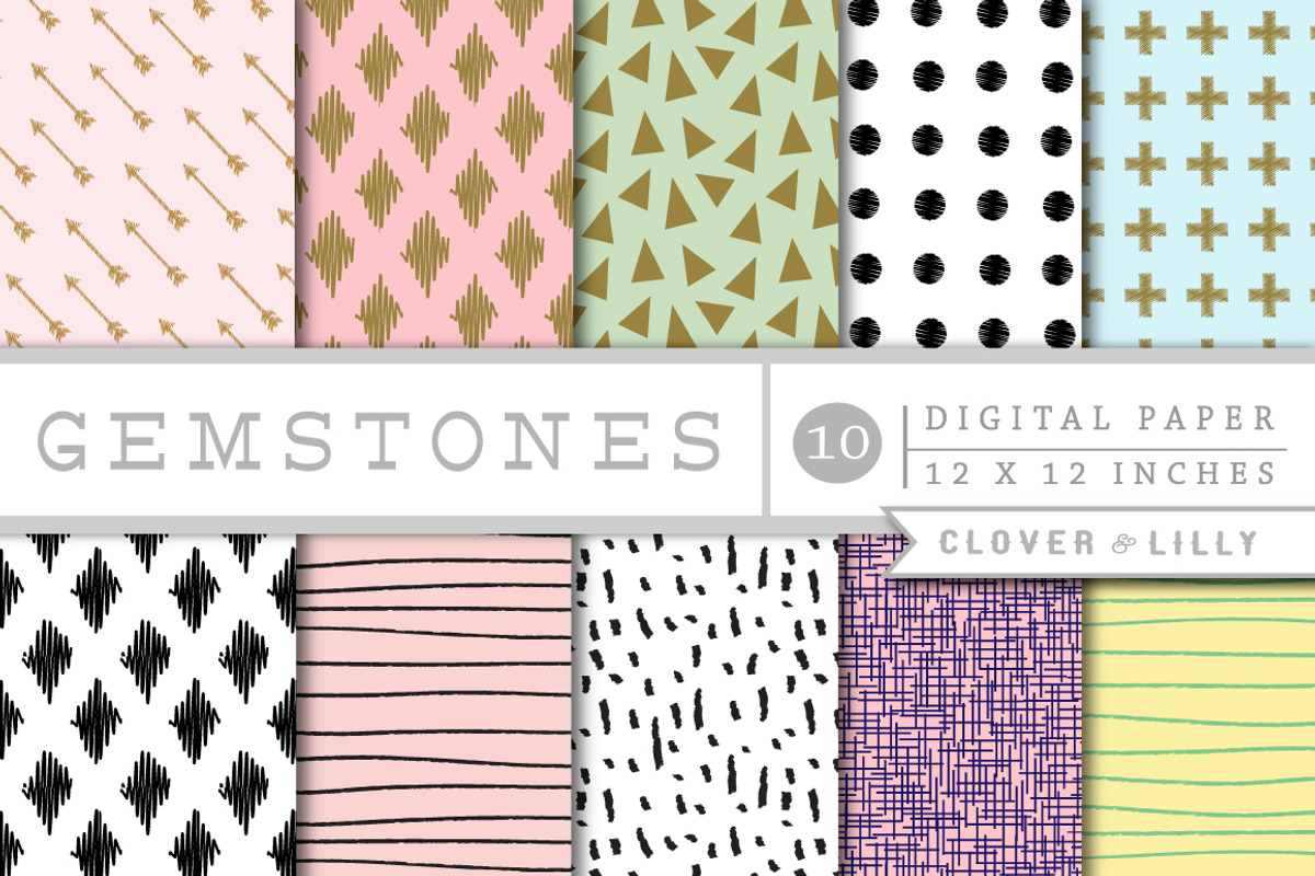 Gemstones Backgrounds, a Pattern Graphic by Clover & Lilly (Photo 4 of 5)