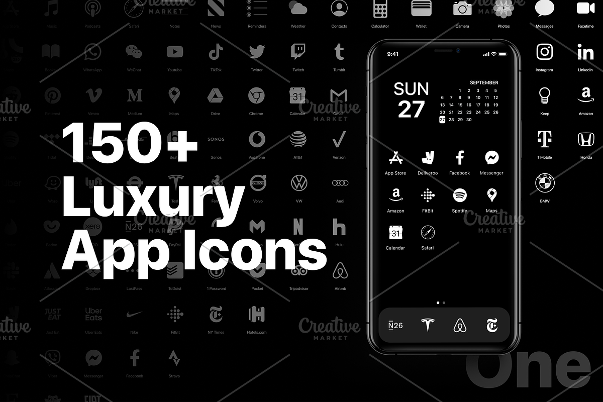 iOS 14 Luxury iPhone App Icons • One, an Icon by Homescreen Pro (Photo 1 of 6)
