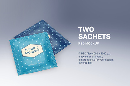 Two sachets mockup
