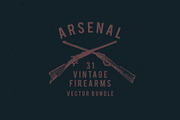 Vintage Firearm Illustrations Bundle, an Object Illustration by Seaquint (Thumbnail 1 of 3)