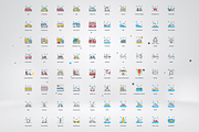 80 Transportation Modern Icons, an Outline Icon by Flat Icons (Thumbnail 4 of 7)