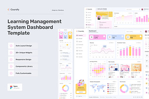 Learning Management System Dashboard, an UI Kit Template by peterdraw
