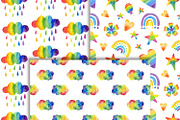 Watercolor Rainbow Clipart & Pattern, an Illustration by ArtIrisArt (Thumbnail 6 of 22)