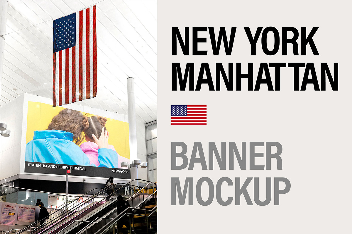 Banner Mockup in New York City, an Advertising Mockup by Brandacle Mockups (Photo 2 of 8)