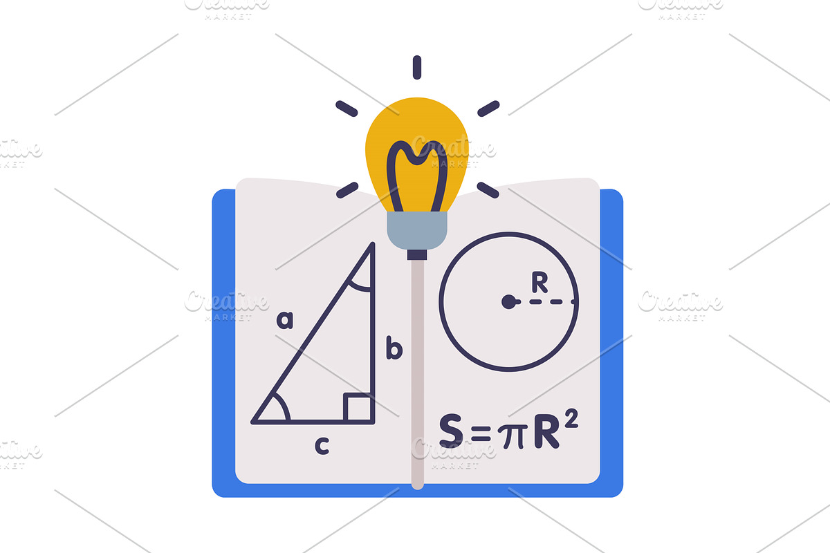 Mathematics Lesson Symbols, an Education Illustration by TopVectors