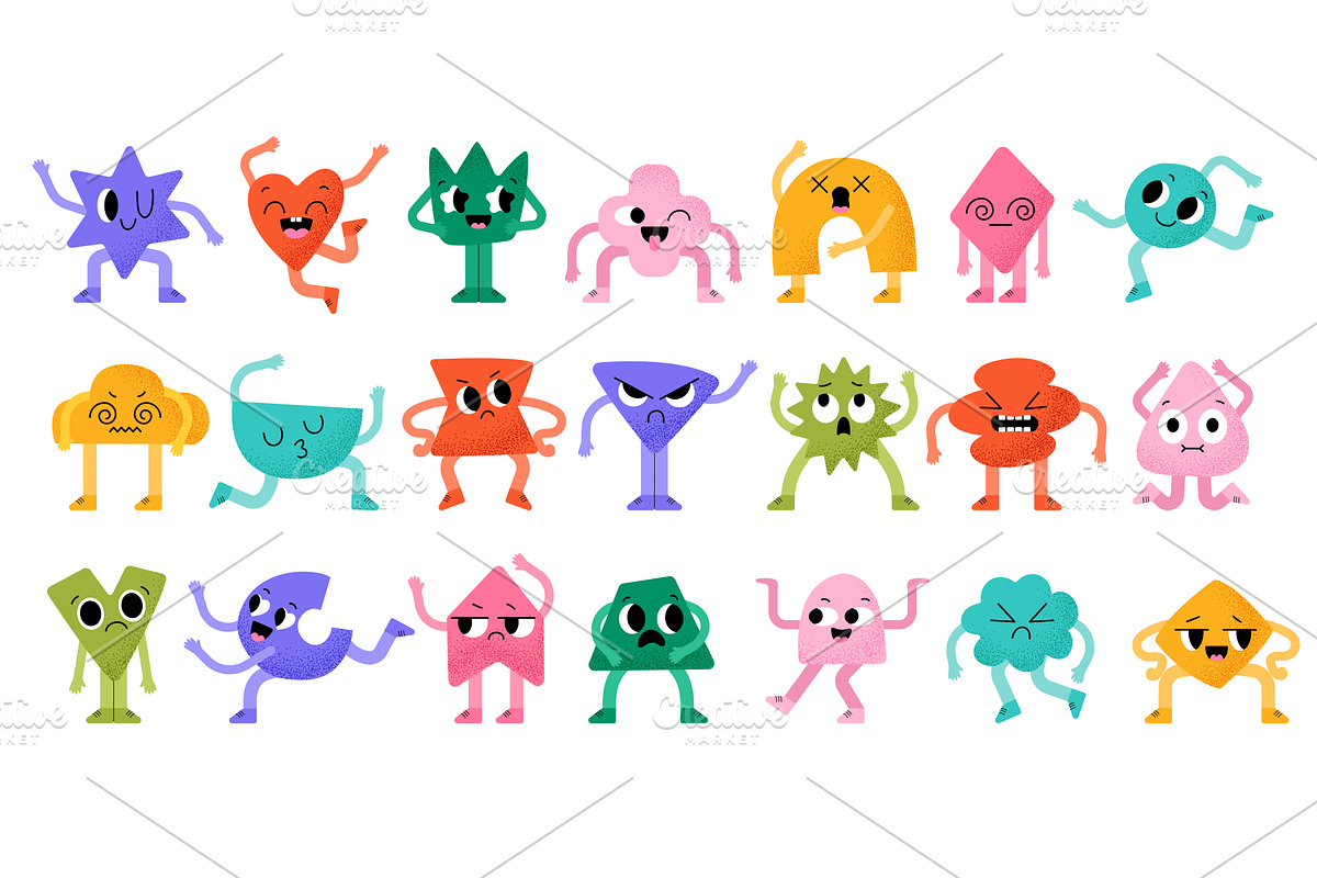 Shapes of faces. Geometric abstract, an Illustration by Onyx