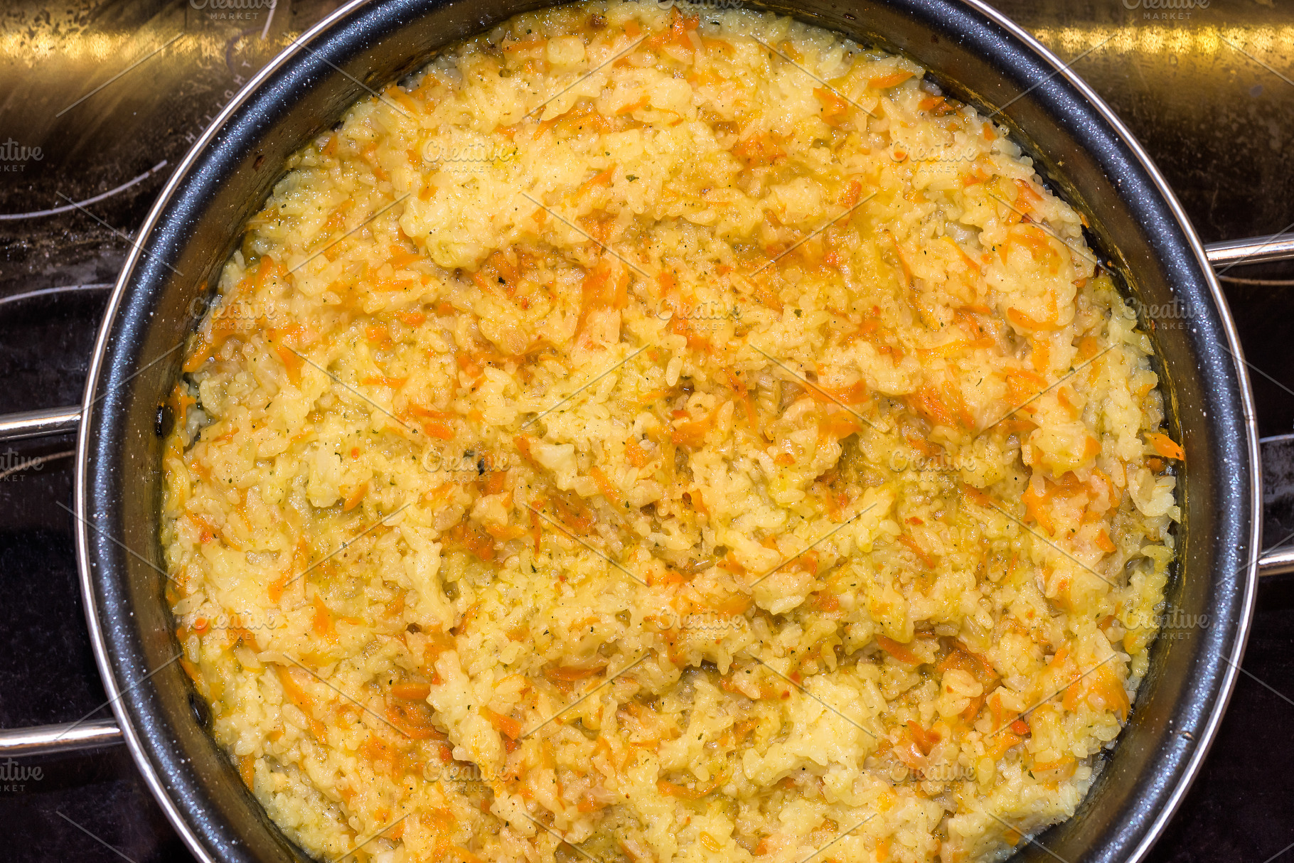 Top view of risotto texture, a Photo by wr7 Media