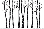Birch tree silhouettes, EPS, SVG, a Graphic by Illustree (Thumbnail 2 of 4)