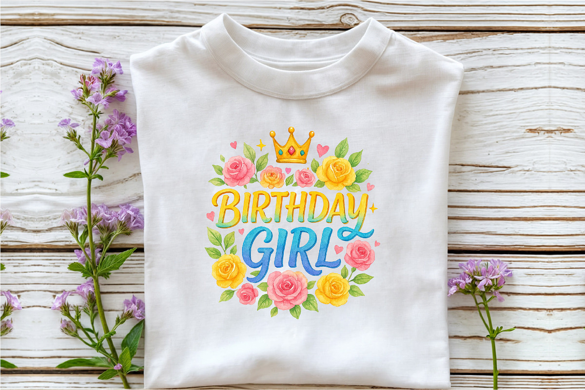 Birthday Girl PNG Floral Birthday PN, an Illustration by DreamArtGraphic (Photo 4 of 4)