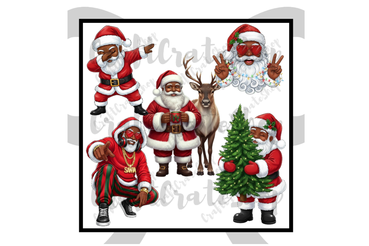 Black Santa Claus Clipart, an Illustration by CraftCrateShop (Photo 5 of 7)