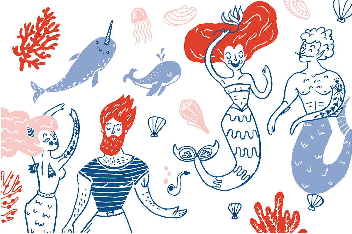 Underwater Love Vector Clipart, a Decorative Illustration by Lilla Bölecz (Photo 2 of 5)