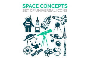 Set Of Vector Space Icons