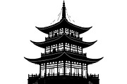 Pagoda Temple Silhouette, an Object Graphic by Designer_Momina (Thumbnail 11 of 20)