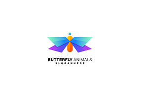 Butterfly Colorful Logo Design Gradi