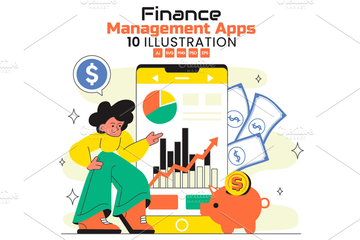 10 Personal Finance Management Apps, a Finance Illustration by denayunebgt (Photo 1 of 4)