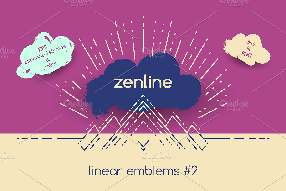 Zenline Set: Vector Linear Emblems#2, an Object Graphic by Moo Graphics (Photo 5 of 5)