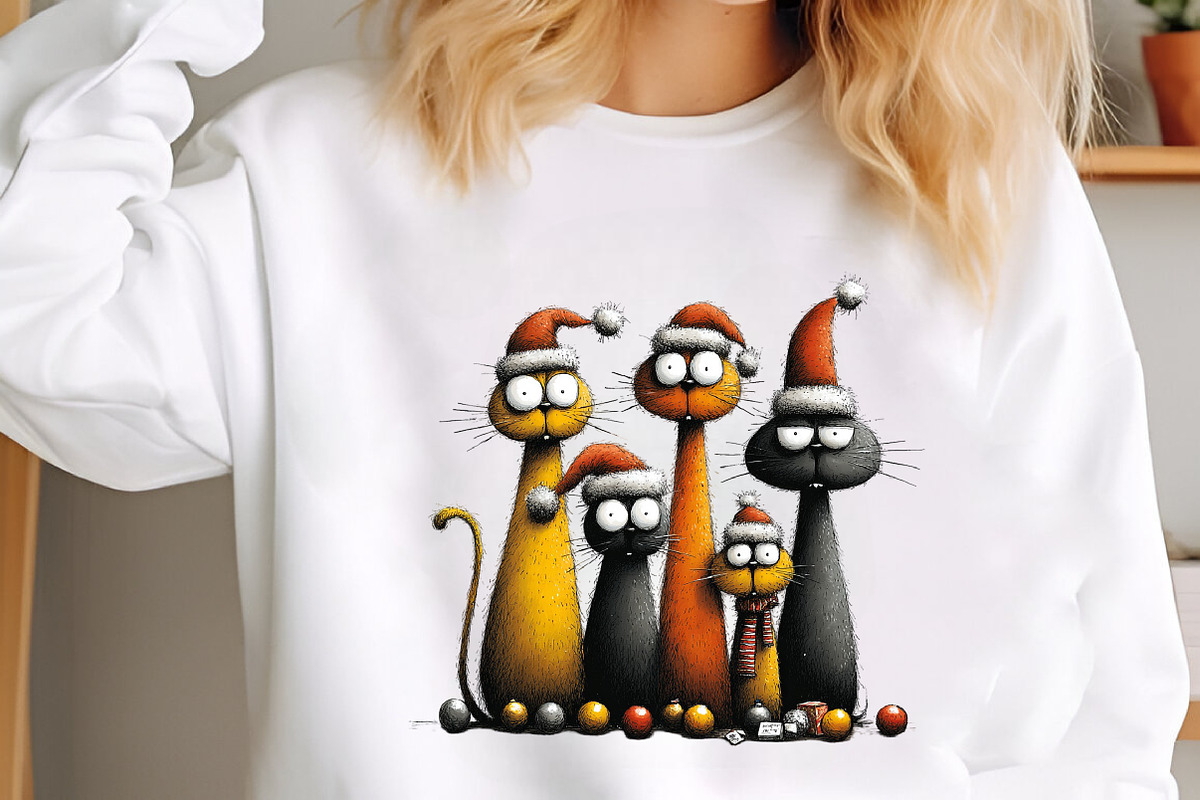 Quirky Christmas Cat Gang clipart, a Seasonal Illustration by designcity5 (Photo 4 of 5)