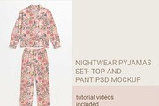 Nightwear PAJAMAS SET MOCKUP PSD, a Bottom Mockup by jenartstudio (Thumbnail 2 of 3)