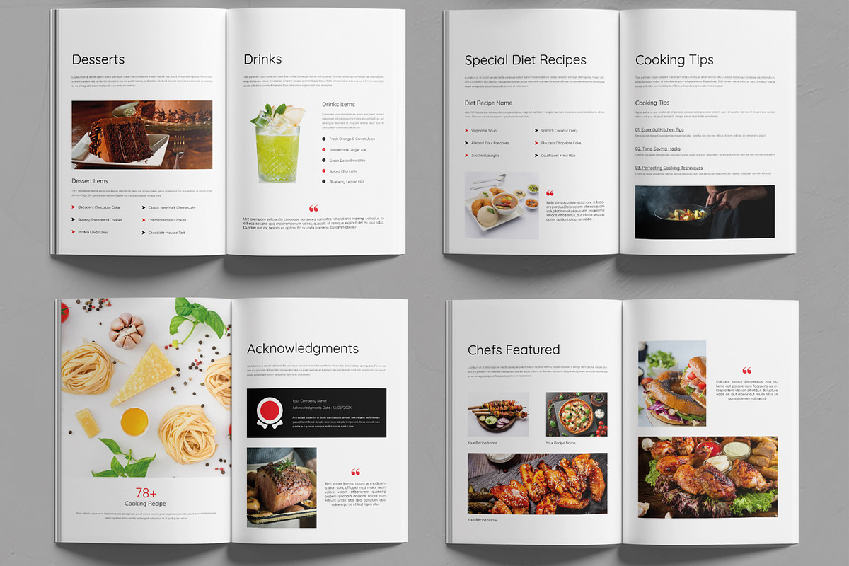 Cook Book Template Layout | Creative Market