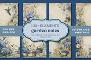 Vintage Hydrangea Junk Journal Kit, an Object Graphic by Traveling Designer (Thumbnail 1 of 6)